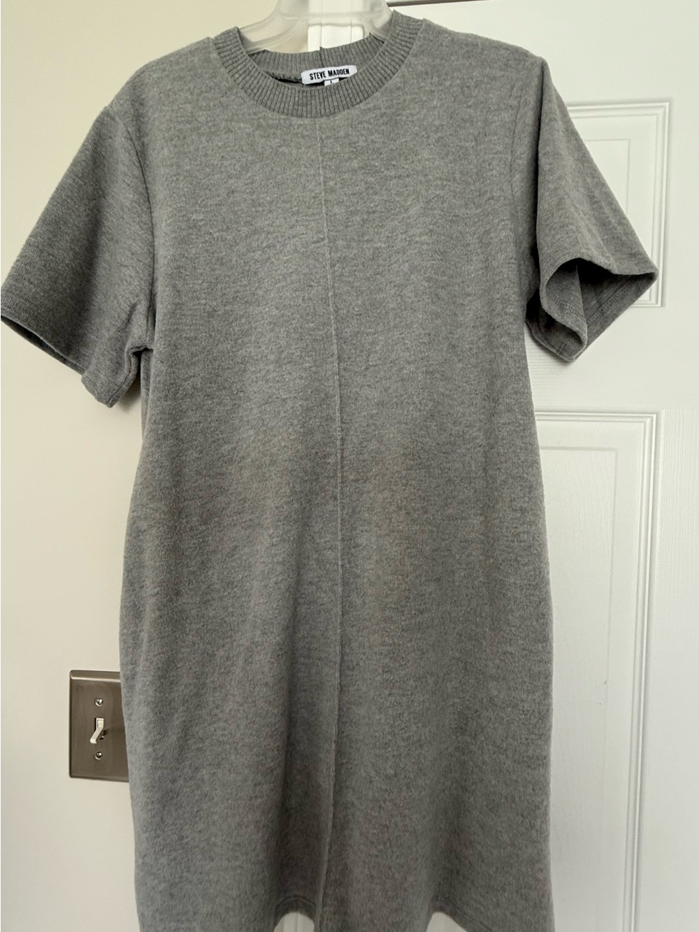 Steve Madden Light Grey Knit Crewneck Sweatshirt